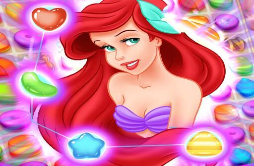 ariel the little mermaid match 3 puzzle