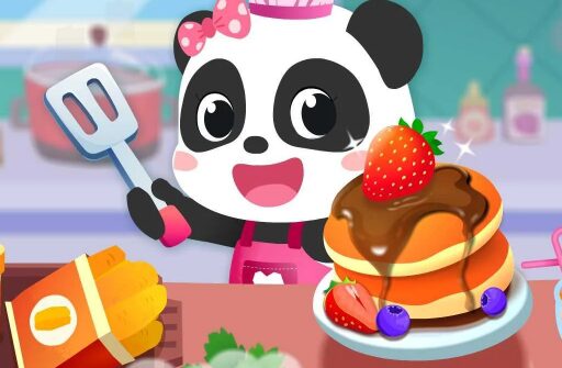 baby panda breakfast cooking