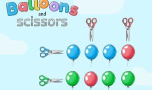 balloons and scissors Paintball Shooting Game