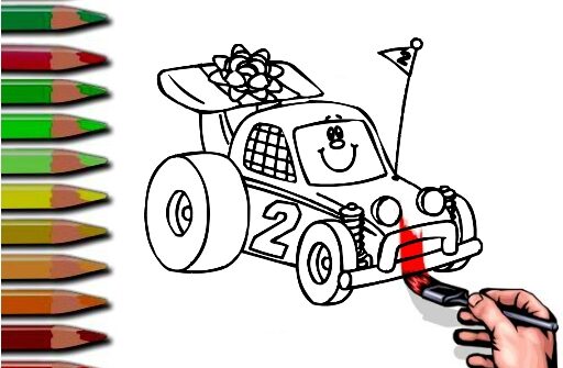 bts racing car coloring