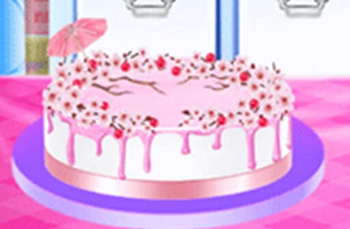 cherry blossom cake cooking food game