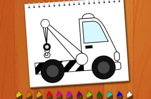 coloring book excavator trucks