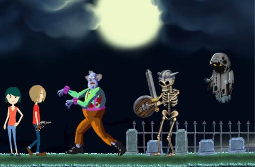 creepy clowns in the graveyard