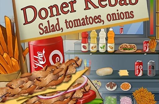 doner kebab salad tomatoes onions