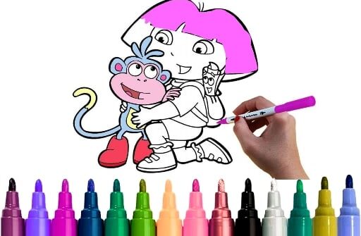 dora coloring fun time