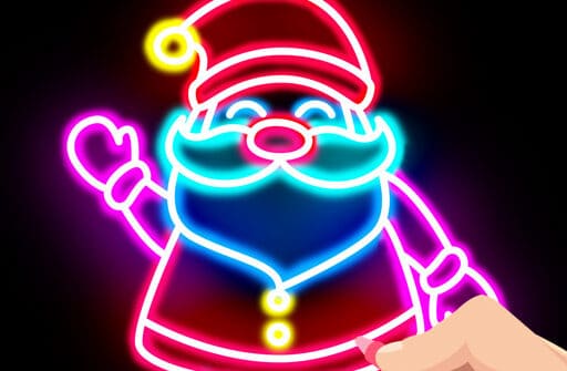 draw glow christmas