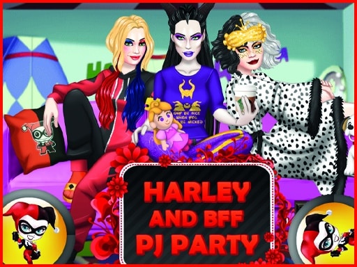 dress up game harley and bff pj party