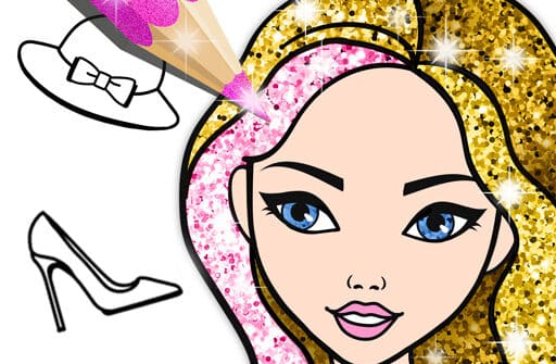 fashion coloring book glitter