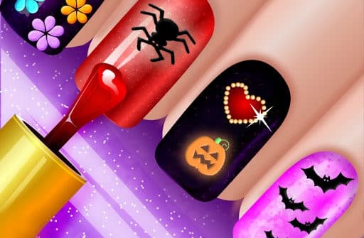 glow halloween nails