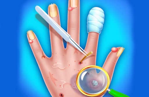 hand skin doctor hospital game