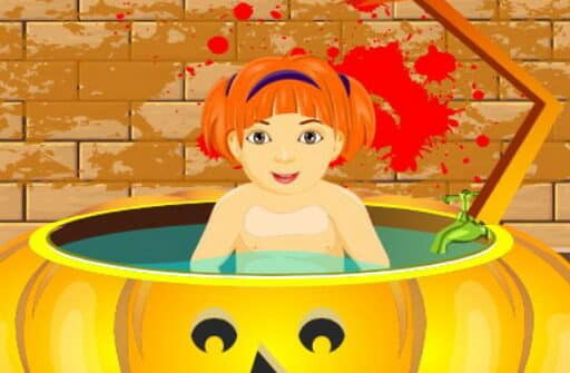 little baby halloween bathing