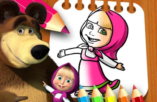 masha the bear coloring book