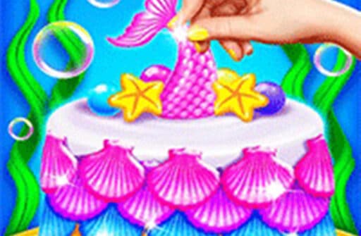 mermaid cake cooking design fun in kitchen