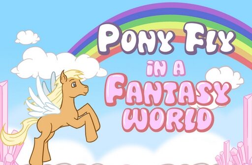 pony fly in a fantasy world