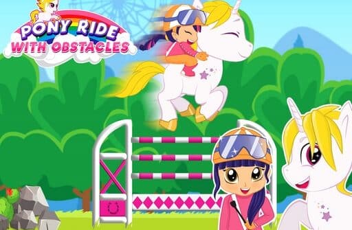 pony ride with obstacles