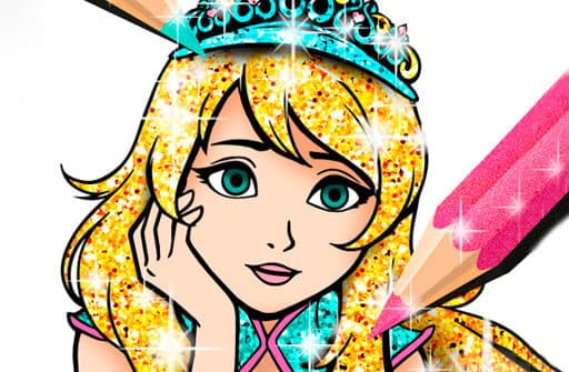 princess coloring book glitter