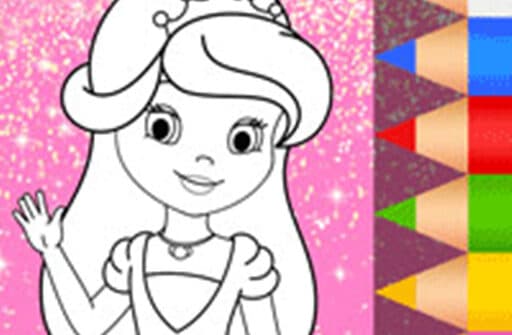 princess coloring glitter art game