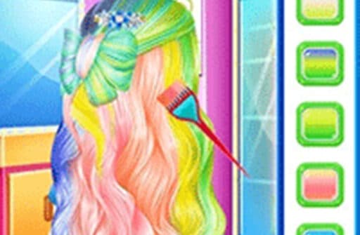 princess fashion rainbow hairstyle design