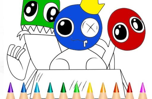 rainbow friends coloring book game