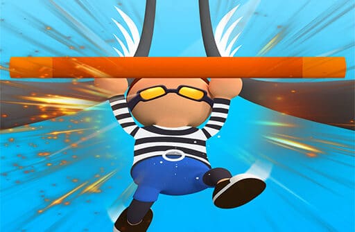 roof run rails man railing challenge game online