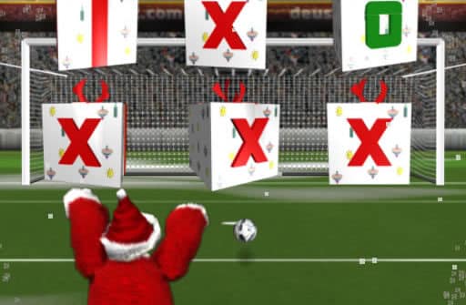 santa kick tac toe