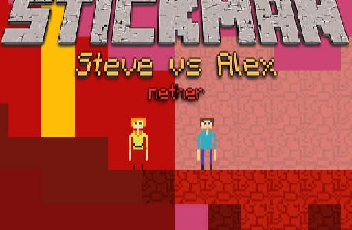 stickman steve vs alex nether