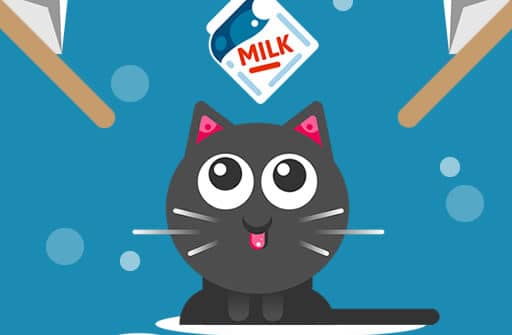 the cat drink milk