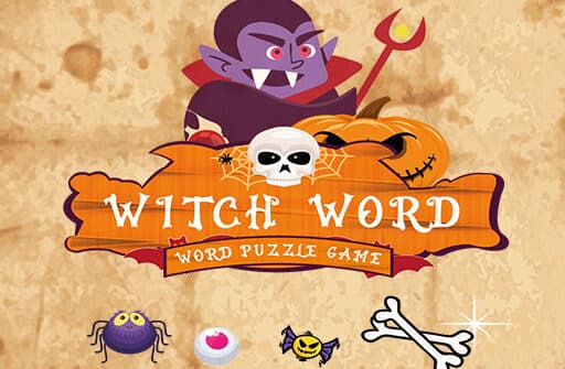 witch word halloween puzzle game